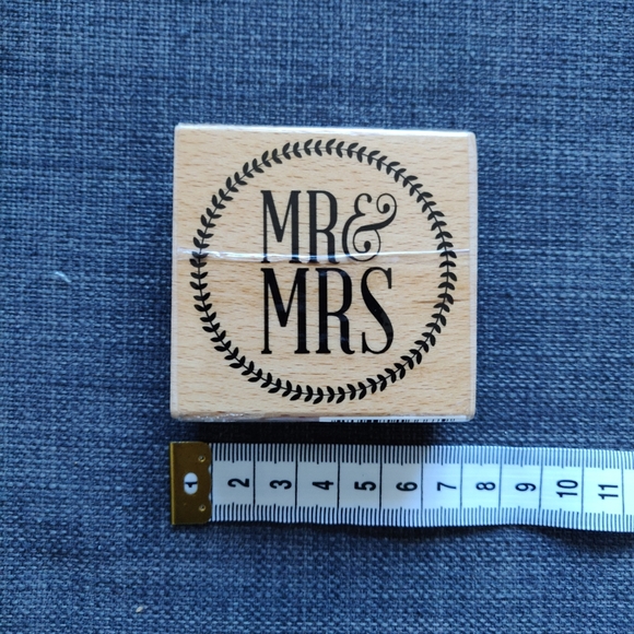Mr. and Mrs. Wood and Rubber Wedding Stamp - Picture 4 of 6